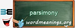 WordMeaning blackboard for parsimony